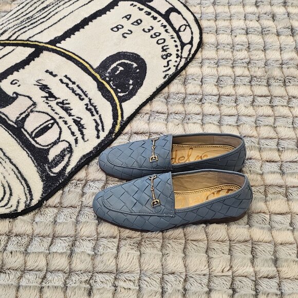 Sam Edelman Loraine Loafers Loraine Woven Bit Leather Blue Loafer size 8.5 - Picture 3 of 6